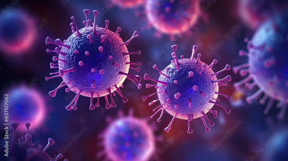 Closeup virus cells. Microbiology concept. Disease germ or pathogen organism. Background for medicine and science. Illustration for banner, poster, cover, brochure or presentation. Closeup virus cells. Microbiology concept. Disease germ or pathogen organism. Background for medicine and science. Illustration for banner, poster, cover, brochure or presentation.