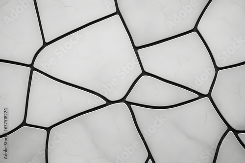 Black and White tiled concrete background. Grey cracked tile backdrop image. contemporary marble style cracked background image.