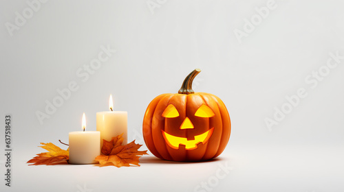 halloween pumpkin with candle