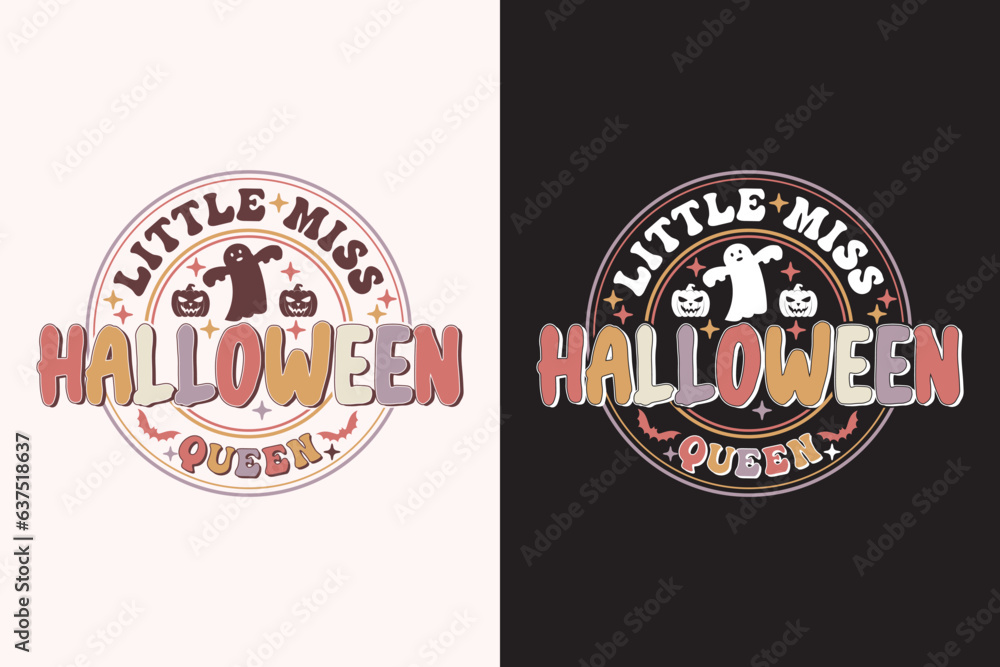 Little Miss Halloween Queen EPS t-shirt Design Little Miss Halloween Queen EPS t-shirt Design