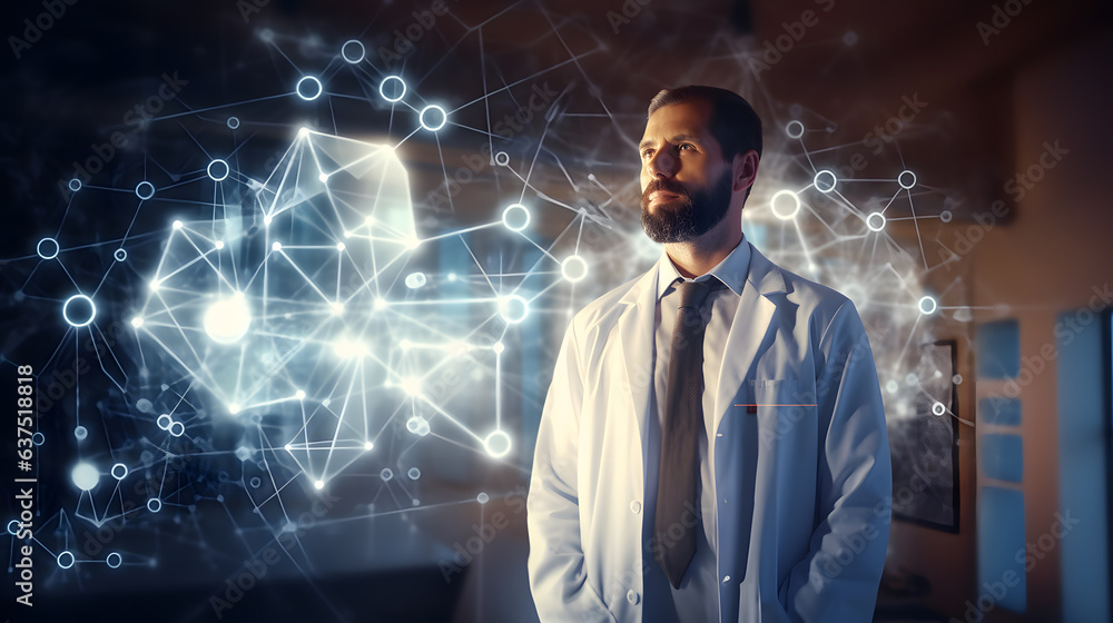Le concept d'un chirurgien en pleine analyse de données d'un patient à l'hôpital. Le concept d'un chirurgien en pleine analyse de données d'un patient à l'hôpital.