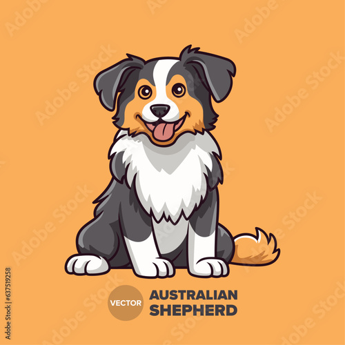 Adorable Aussie Shepherd Icon  Vector Cartoon for Cards  Posters  and More