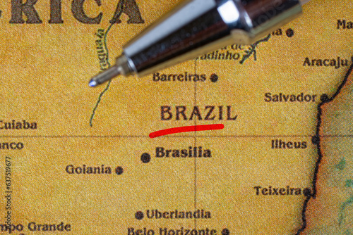 Brazil is marked on the map with a red stripe.