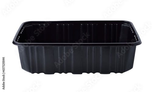 Empty black plastic container transparent png