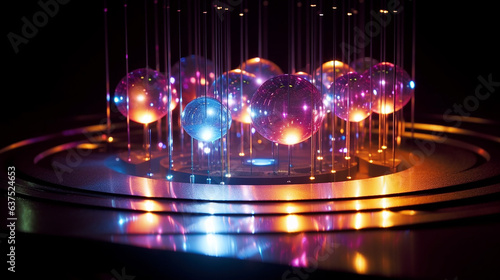 3d rendering of a lot of colorful glass balls on a black background