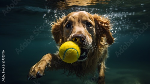 Hund Unterwasser Fotografiert, AI generiert