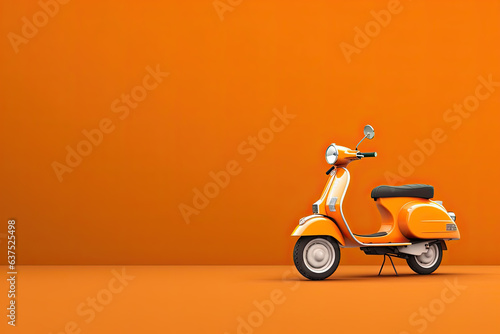 Scooter on color background, copyspace for your individual text