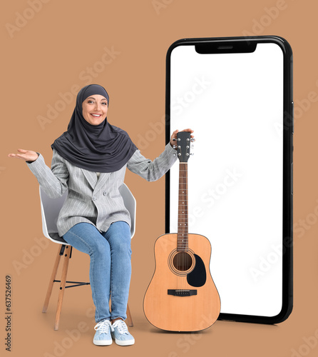 Muslim music teacher with g...