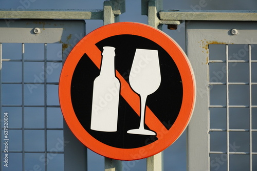no drinking and wine sign