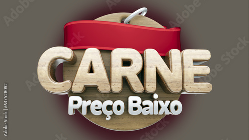 selo 3d ''carne preço baixo''