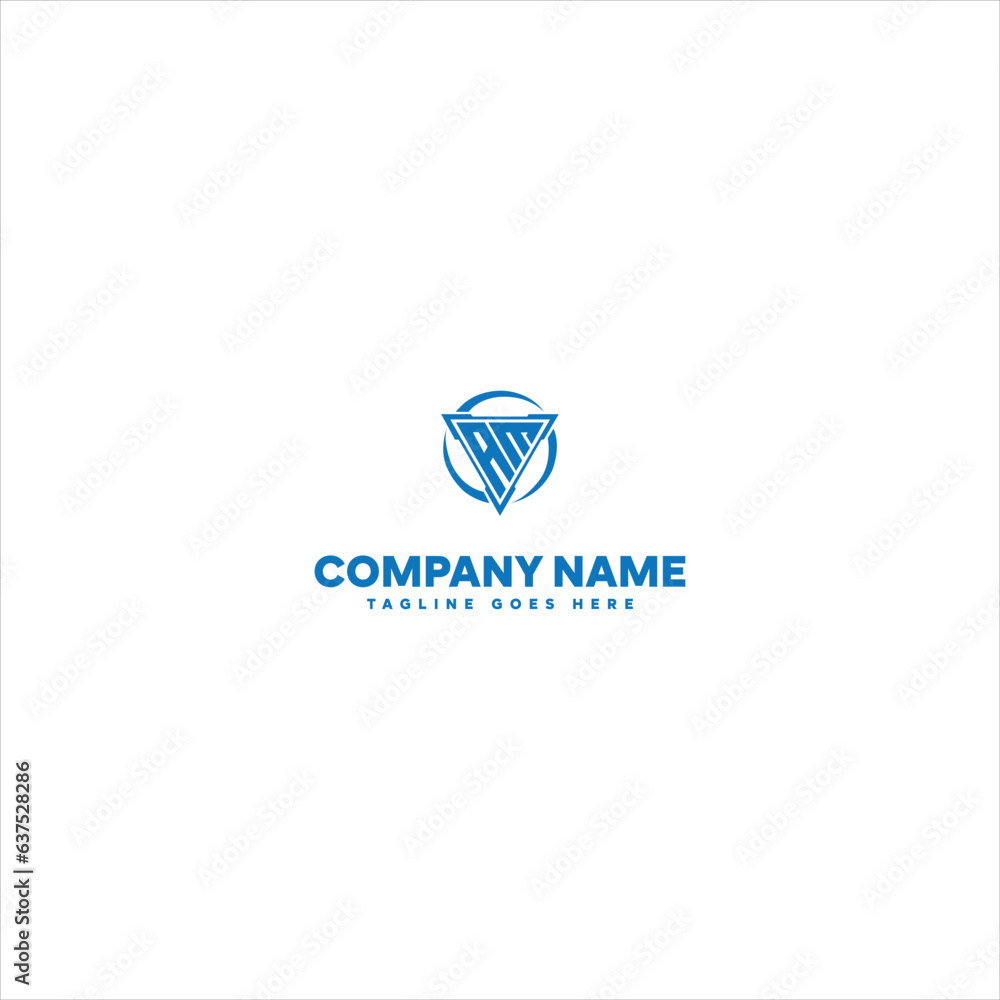 A, AM monogram logo letters. A, AM monogram logo letters.