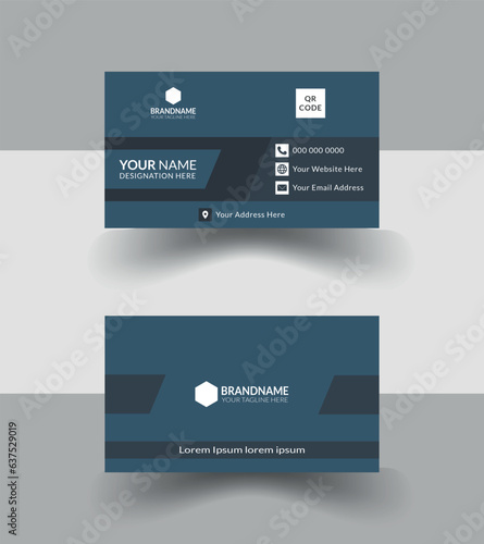 Luxury design elegant with stylist dark blue business card.Professional corporate design for smart person.Minimal arranged business card for varsatile use.Who like blue mix.Smart people use smard card photo