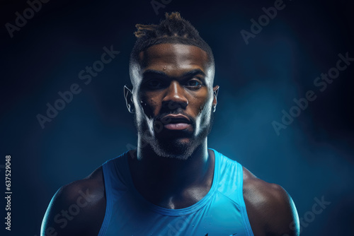 Portrait of an athlete on dark background