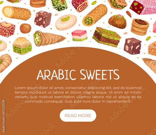 Eastern and Arabic Sweets Banner Design Vector Template