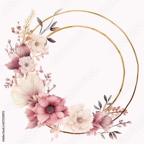 Watercolor floral frame