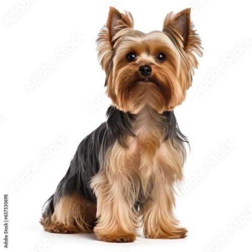 Yorkshire Terrier steel gold color isolated