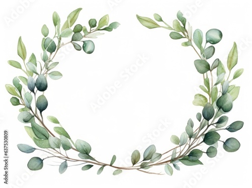 Eucalyptus leaves in watercolor isolated