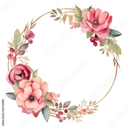 Watercolor floral frame