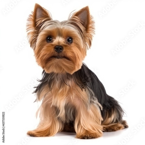 Yorkshire Terrier steel gold color isolated