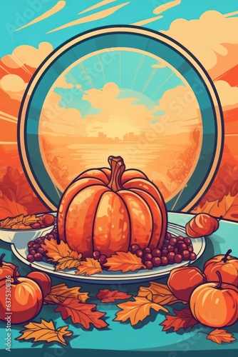 Thanksgiving day holiday poster.