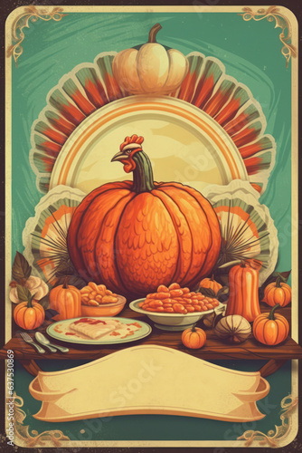 Thanksgiving day holiday poster.