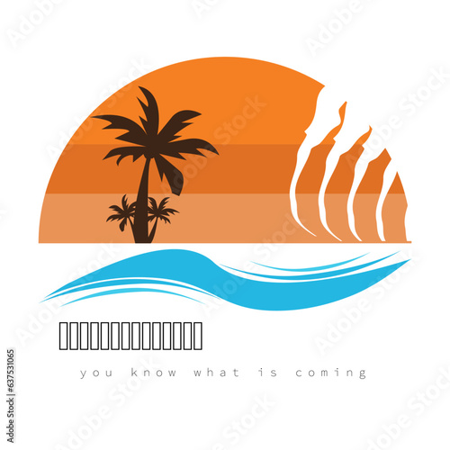 summer beach logo, summer thrill logo 