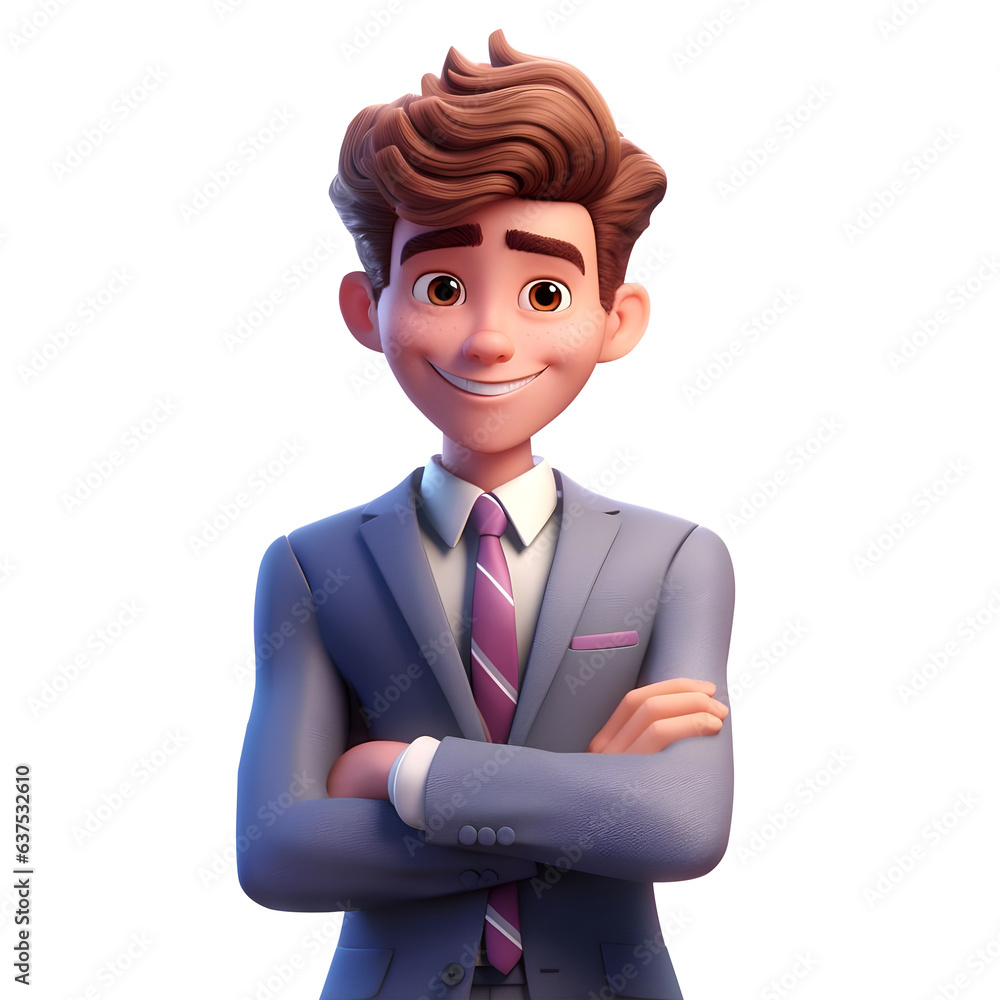3d render of a Uniformed Student standing with crossed arms smiling, student character illustration isolated on transparent background, back to school concept, generative ai 3d render of a Uniformed Student standing with crossed arms smiling, student character illustration isolated on transparent background, back to school concept, generative ai