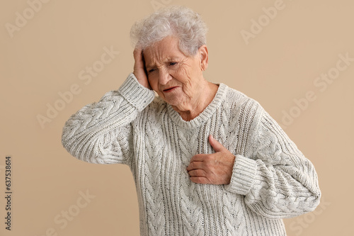 Elderly woman having heart ...