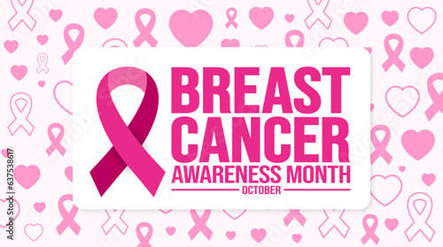October is breast cancer awareness month pattern background template. Holiday concept. background, banner, placard, card, and poster design template with ribbon and text inscription. vector