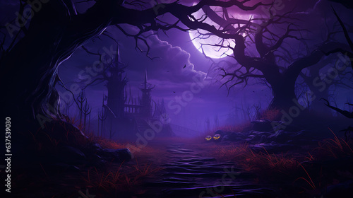 Sale background halloween big moon violet