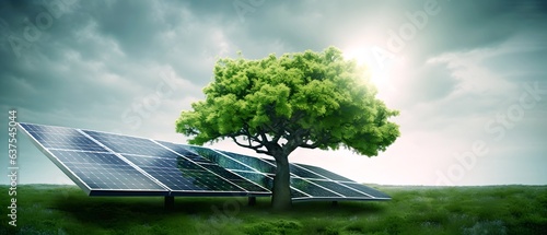 Solar field panels producin...