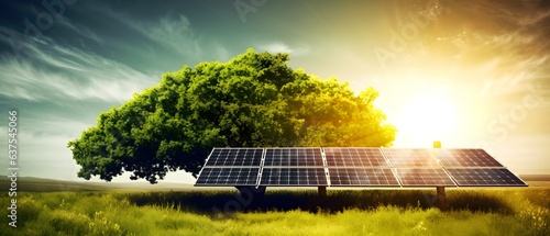 Solar field panels producin...