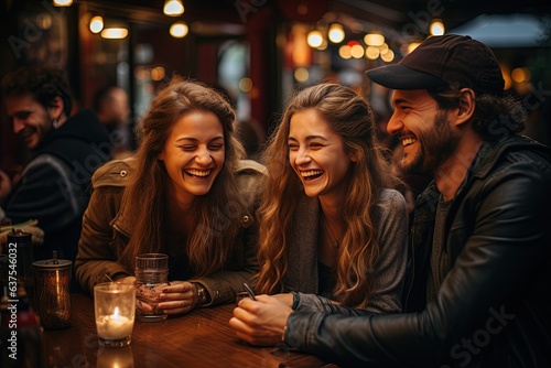 Laughter echoes through the cozy cafe, where friends connect, bond, and make lasting memories photo