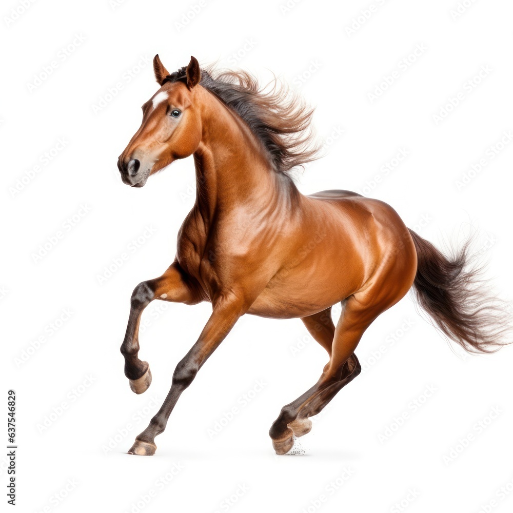 Obraz premium Brown horse run gallop isolated