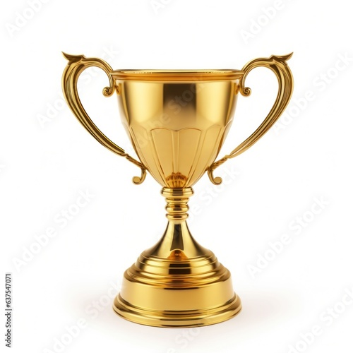 Champion award gold cup isolated