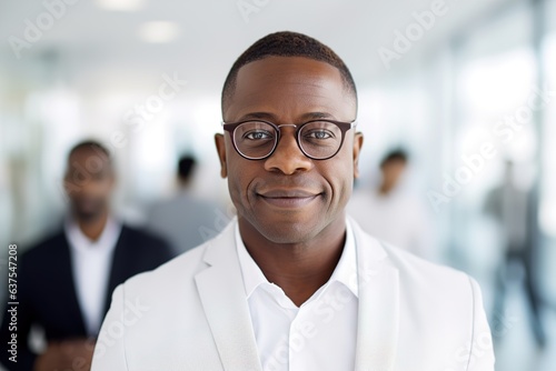 business businessman office mature middle aged meeting man portrait corporate manager smiling black businessperson generative ai