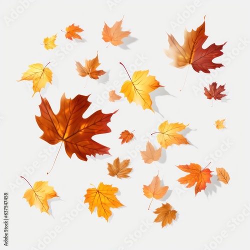 Autumn falling leaves isolated
