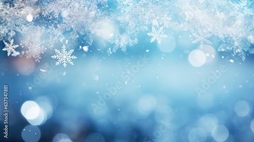Winter natural background with snowflakes