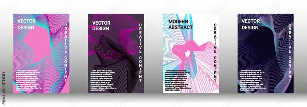 A set of modern abstract covers with abstract gradient linear waves. A set of modern abstract covers with abstract gradient linear waves.