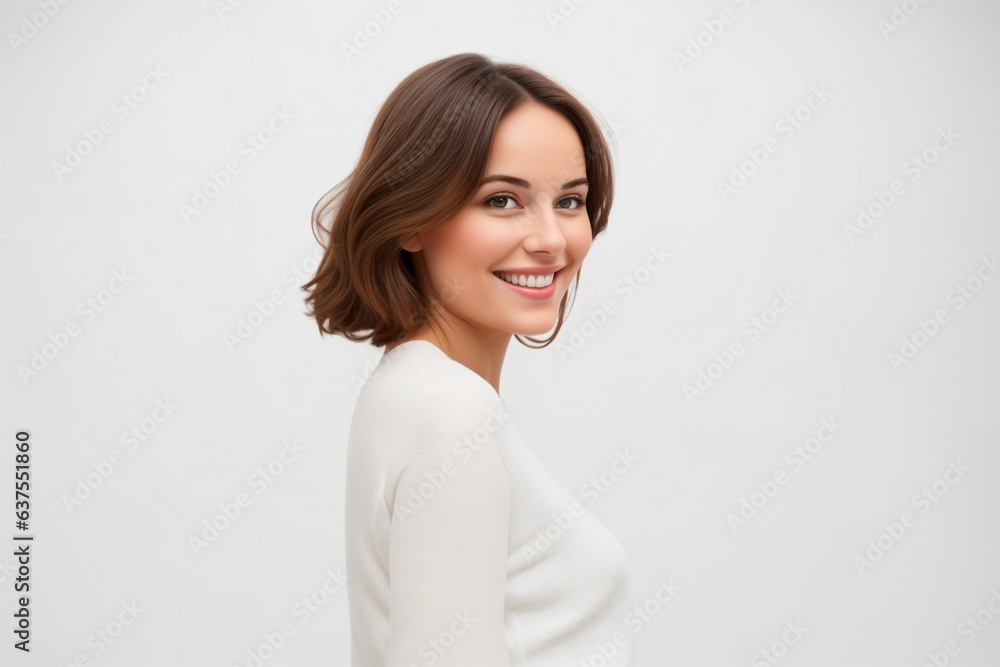 portrait of a beauty woman on white background 