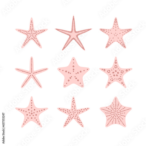 Cute illustration of starfish for summer design. Starfish design element isolated on white background.