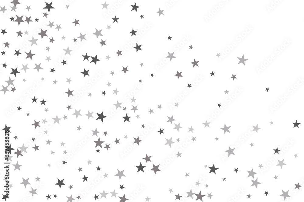 Fototapeta premium Star confetti. Silver casual confetti background. Bright design pattern.