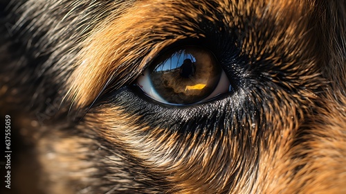 close up of a dog eyes, German Shepard