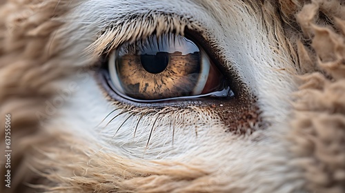 close up of a Sheep with Reflection