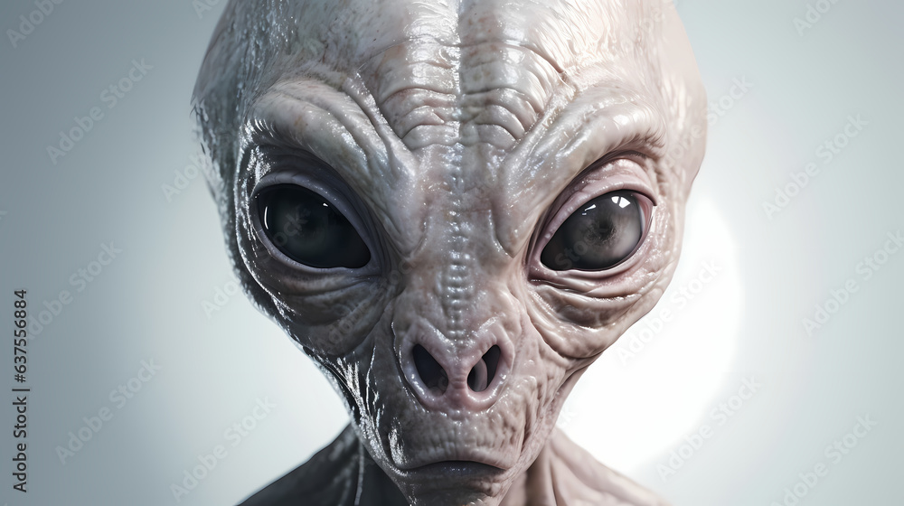 Alien. Close-up of Light-Skinned Alien


