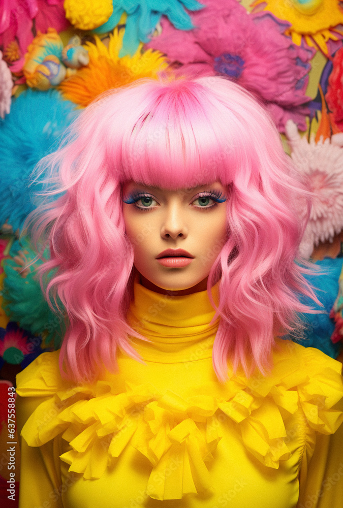 Close-up portrait of a young beautiful girl, bright and vivid colors, beautiful portrait with sharp features and elegant makeup. Close-up portrait of a young beautiful girl, bright and vivid colors, beautiful portrait with sharp features and elegant makeup.