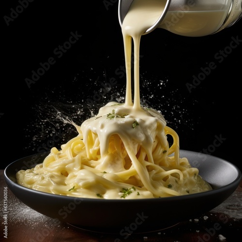 Fettuccine with cream sauce