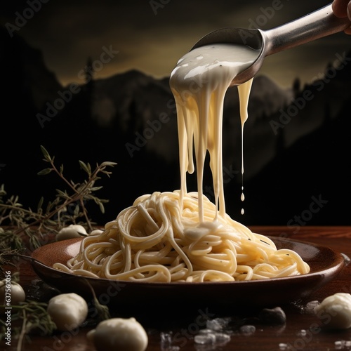 Fettuccine with cream sauce
