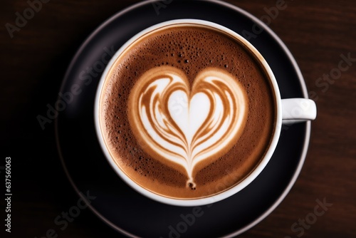 A latte coffee with hearts on it