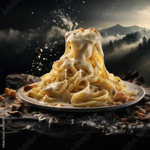 Fettuccine with cream sauce